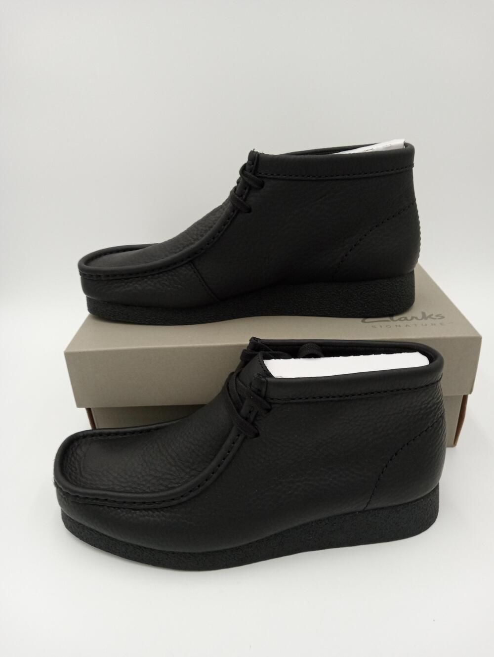 Clarks WallabeeEvo BT Shoes Mens Black Leather Chukka Boot Comfort Size 8.5